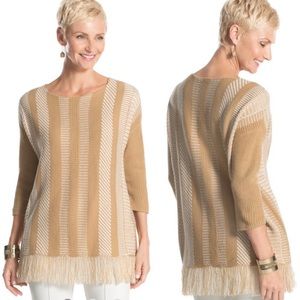 NWT Chico’s Filipa Striped Sweater Arabian Camel